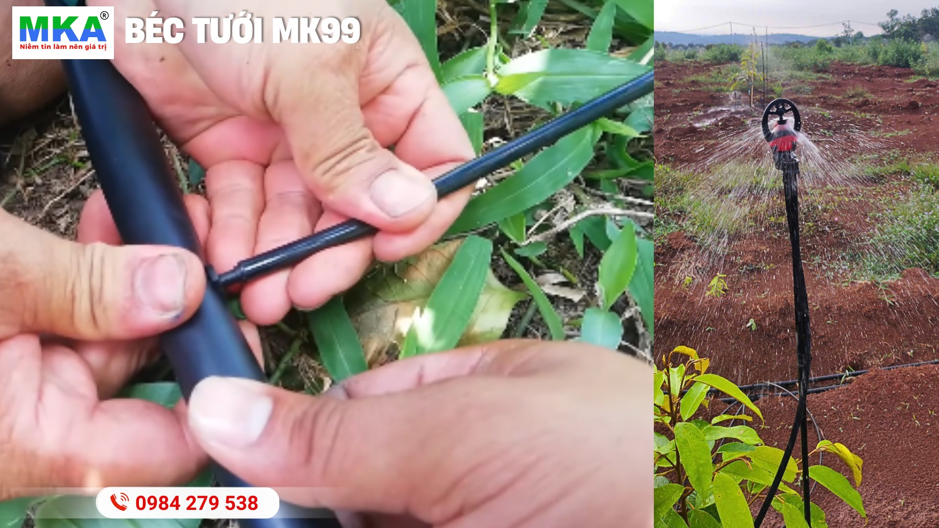 Hướng dẫn gắn béc tưới MK99